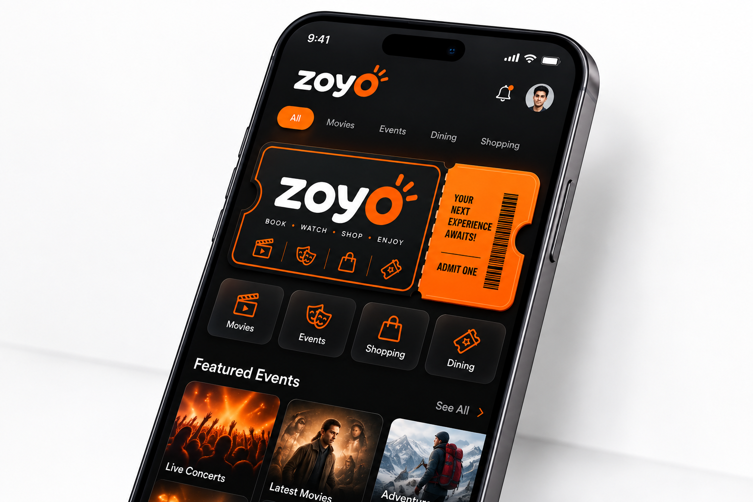 Zoyo Ticket App Smartphone Showcase